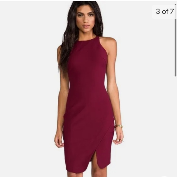 Elizabeth and James Bardot dress- size 0 in crimson - Picture 3 of 12